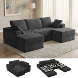 NABUMI 107'' Modular Sectional Sofa, Deep Seat Boneless Couch with Storage