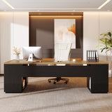 Tribesigns 85.8-Inch L-Shaped Executive Desk, Extra Large Modern Office Desk with File Drawers