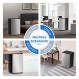 NEWBULIG Mini Fridge with Freezer 3.2 Cu.Ft Small Refrigerator for Office, Dorm, Small Fridge with Adjustable Thermostat, Energy Saving, Singel Door, Sliver