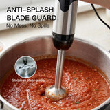 MEGAWISE HB-2062B 5-in-1 Hand Immersion Blender Set, 800W Powerful Stick Blender with Turbo Mode, Variable Speed Control, Stainless Steel Blade, Includes Whisk, Milk Frother, Chopper Bowl & Beaker
