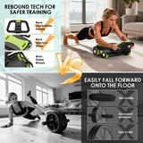 FIAMERMOR 2026 Ab roller wheel - 4 wheel elbow support abdominal wheel automatic rebound abdominal fat burning weight loss core training equipment home/gym