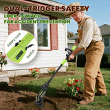 NEWTRY Cordless Electric Tiller Black, 4'' Tilling Depth/Width, 2 in 1 Handheld & Extension Modes for Seniors to Tilling Raised Beds