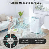 DuraComfort Portable Air Conditioner, Dual Motors AC (14,000 BTU ASHRAE) 10000 BTU SACC Cools Up to 450 Sq.Ft, with Window Kit for Easy Installation,White