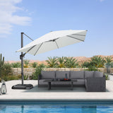 PURPLE LEAF Patio Umbrella Outdoor 10' x 10' Square Easy Assembly White