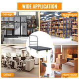 Heavy-Duty Platform Truck, 2500 LBS Steel Flatbed Cart, 47" L X 24" W X 32" H Flat Dollies, Hand Trucks with 5" Nylon Casters