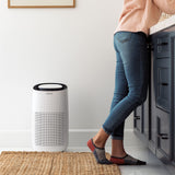 Sans True HEPA 13 Air Purifier for Extra Large Rooms (1560 sq ft) | UV-C Light Layer & Carbon Odor Absorption | Quiet 35dB Auto-Mode, Captures Smoke, Dust & Allergens (White)