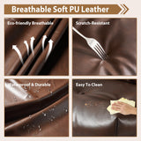 Ergonomic Office Chair Faux Leather Swivel Desk Chair for Home Office,Coffee