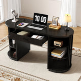 ONBRILL 58" Fluted Office Executive Desk with Ample Storage Drawer,Black