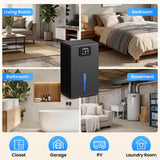 OWAAE Dehumidifier, 1000 sq.ft Quiet Dehumidifiers for Home Bedroom Bathroom Basement with 95oz Water Tank, Sleep Mode, Auto Shut-Off 7 Colors LED Light, Grey