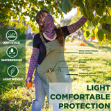 FARMER'S DEFENSE Lightweight Garden Apron with Canvas Pockets | Waterproof, Adjustable, Stick Resistant, Eco-Friendly, Durable | Outdoor Gardening Work and Kitchen Cooking Tasks | Cream - S/M