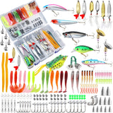 TCMBY 327PCS Fishing Tackle Lures Bait Kit Set Fishing Tackle Box with Tackle Included Fishing Gear, Fishing Lures, Worm, Spinner, Spoon, Hook for Freshwater Bass Trout Fishing Gifts for Men TCMBY