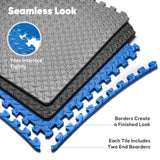 Home Gym Mat, Puzzle Exercise Mat, EVA Interlocking Foam Floor Tiles for Home Workout Equipment and Kids' Play Areas - Black, 24 in x 24 in x ½ in - 32 Tiles (Black, 32 Pack, 128 SQ FT) Nazhura