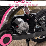 Garvee 24v Kids Electric Dirt Bike, 350w Electric Motorcycle for Boys & Girls with 3 Speed Levels Up to 14.3 MPH, Shock Absorbing Suspension, Off-Road Ride on Toy