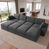ReeQuo 150" Oversized Sleeper Sofa Cloud Couch Modular Sectional Sofa