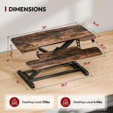 SANODESK 36" Standing Desk Converter, Height Adjustable Sit-Stand Computer Riser, Dual Monitor Workstation with Keyboard Tray, Ergonomic Tabletop, Rustic Brown