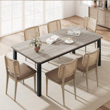 Dining Table for 6-8 People, 78.7" Long Kitchen Table with Sturdy Metal Frame & Seats 6 Rectangular Counter for Dinner