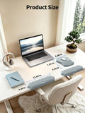 2-in-1 L-Shaped Desk Elbow Pads & & Mouse Pad Set with Wrist Rest, Gray