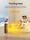 Dreo Space Heater, 1500W PTC Ceramic Heaters for Indoor Use with Remote,70° Oscillation, 1-12H Timer Dreo