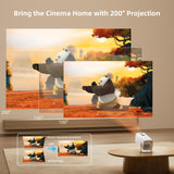 Mini Projector, Portable Projector 4K & Full HD 1080P Support, 270° Rotation Outdoor Projector, Movie Projector Compatible with Smartphone, TV Stick, Laptop, PS4, HDMI, USB