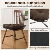 Chair Cushions for Dining Chairs, Tufted Overstuffed Textured Foam Kitchen Chair Pads with Ties and Non-Slip Backing
