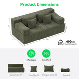 MONVANE 156" U-Shaped Modular Sectional Sofa, Green