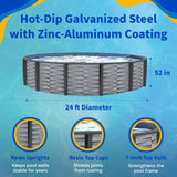 Affinity 24-ft Round 52-in Deep 7-in Top Rail Resin Swimming Pool Package