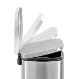 50L/13Gal Heavy Duty Hands-Free Stainless Steel Commercial/Kitchen Step Trash Can, Fingerprint-Resistant Soft Close Lid QUALIAZERO