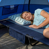 TIMBER RIDGE 20-Second Quick Set-Up Camping Cot, Lightweight Aluminum Folding Cot with Zipper Closure, Portable Carry Bag Included for Camping, Travel and Outdoors, Support up to 225lbs, Blue