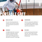 Portable Gaff with Stainless Steel Offset Hook, Non-Slip Grip Handle and Carbon Fiber Shaft for Fishing, Boating and Outdoors BUBBA