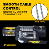 Novawinch FENIX 4500 lb Winch - ATV UTV SXS Four Wheeler 12V Electric Winch - Steel Wire Cable with Roller Fairlead - 3 Stage Planetary Gearbox - Waterproof Remote Control - Vehicle Recovery Mount Use