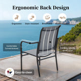 SUNSHINE VALLEY Patio Dining Set for 6, 67" Metal Table, Textilene Chairs