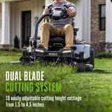 EGO POWER+ Z6 Zero Turn Riding Lawn Mower, 42" Deck, Includes (2) 56V 10.0Ah and (4) 56V 6.0Ah Batteries and 800W Charger - ZT4215S