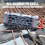 KROCX TRAVOR Magnetic Bluetooth Speaker, 45W Rugged All-Aluminum Outdoor Portable Speaker, BassUp, IP68 Waterproof Wireless Speaker for Golf Cart, Camping, Beach, TWS, 25H Playtime, Meteorite Gray