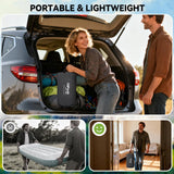HiiPeak Queen Air Mattress Bed with Removable Multi-function Air Pump, Self Inflatable TPU ECO Blow Up Bed, All Night Stability No Lost Air, No Peculiar Smell for Camping, Home, Guests Portable Travel