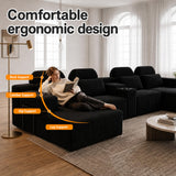 RENDGO 146" Oversized Boneless Sectional Sofa with Chaise,U Shaped,Black