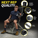 Adjustable Weight Bench,1000 LB Fast Folding Workout Bench for Home Gym Strength Training, Incline Decline Flat Utility Bench Press for Full Body Workout, Upright Storage Yellow Exercise Bench (Grey)