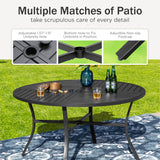 PHI VILLA 5 Pcs Outdoor Dining Set for 4&Round Metal Table
