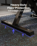 AIRHOP 0.79in Thick 48 Sq Ft Exercise Equipment Mats, 12 Tiles Upgraded Rubber Top with High Density EVA Foam, Large Interlocking Puzzle Gym Flooring for Home Gym, Heavy Weight Workout,Black & Blue