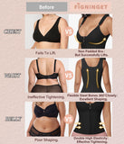 Figninget Waist Cincher with Adjustable Shoulder Strap Postpartum Faja Girdle for Women Tummy Control Sports Black M