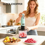 WarmWink 4 in 1 Corded Hand Blender Includes Food Chopper, Mixing Beaker Milk Frother and Whisk 600W Handheld Blender