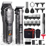 Hatteker Professional Hair Clippers for Men Beard Trimmer Clippers Set Waterproof T-Blade Trimmer Cordless Grooming Kit Nose Body Hair Barber Clippers Hair Cutting Kit