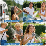 Debraltanner Portable Shower for Camping with 7800mAh Battery, Rechargeable Camping Shower with Intelligent LED Display, 3 Spray Modes, IPX8 Waterproof Outdoor Camp Pump for Hiking, Travel, Car, Pet