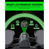 Rock Stepper Cardio Machine for Home Workouts | Low-Impact Fat Burner & Glute Toner with Digital Monitor | 15-Min Quick Silent Stepper, Includes Anti-Slip Mat & Side-to-Side Motion (Pink)