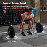 Home Gym Mat, Puzzle Exercise Mat, EVA Interlocking Foam Floor Tiles for Home Workout Equipment and Kids' Play Areas - Black, 24 in x 24 in x ½ in - 32 Tiles (Black, 32 Pack, 128 SQ FT) Nazhura