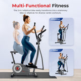 Sunny Health & Fitness Essential Smart 2-in-1 Cross Trainer Elliptical Bike, Magnetic Training Machine for Adult/Seniors Home Gym Cardio Exercises, Free SunnyFit App Bluetooth Connection - SF-E322004 Sunny Health & Fitness