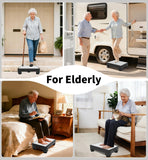 LIFTOZA 5-Level Adjustable Step Stool, 700 LBS Capacity Safety Bed Step for Seniors, Exercise Setp Platform, Portable Stair Assist for Elderly, Wide Step up for Kitchen, Car, Bedside & Shower, White