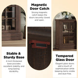 LUXOAK 70" Farmhouse TV Stand with 28" Fireplace, Rustic Brown