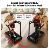 RHYTHM FUN Treadmill with Incline, Walking Pad with Handle Bar,300lbs Walking Pad with APP, Portable Folding Walking Treadmills for Home/Office with Low Noise