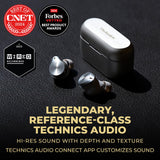 True Wireless Bluetooth Earbuds with Advanced Noise Cancelling, 3 Device Multipoint Connectivity (Silver) Technics