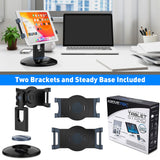 AboveTEK Retail Kiosk iPad Stand, 360° Rotating Commercial POS Tablet Stand, Fits 6"-13" (Screens) iPad mini Pro-Business Swivel Tablet Holder, for Store Office Reception Kitchen Desktop (Black)